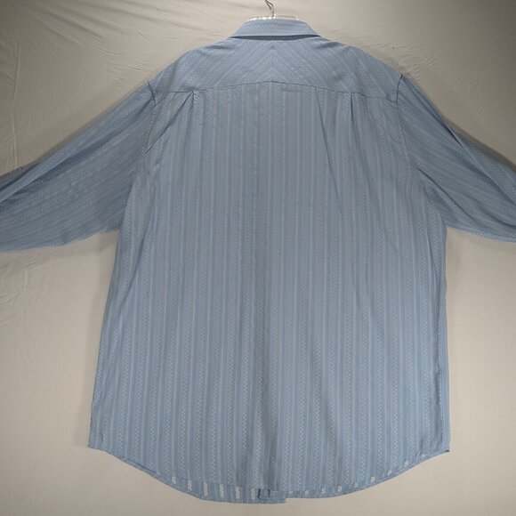 Claiborne Mens Light Sky Blue Long Sleeve Striped Button Down Up Dress Shirt XL - Picture 4 of 6